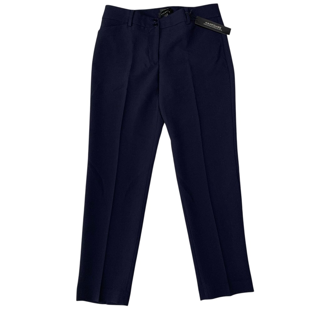 Talbots Hampshire Ankle Pants Womens 8 Navy Blue Slim Stretch Career NWT